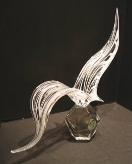 SIGNED LICIO ZANETTI HUGE 1970's MURANO GLASS BIRD SCULPTURE/MID-CENTURY MOD-28