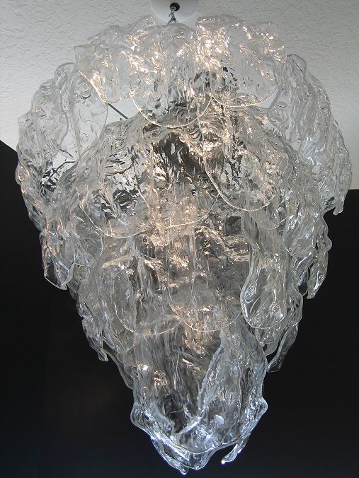 LARGE MURANO  GLASS 4 TIER CHANDELIER 1960's Mezzega