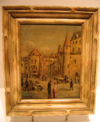 FRANCOIS GALL OIL PAINTING-PARIS STREET SCENE-1940's