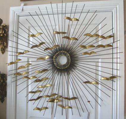 SUNBURST WALL SCULPTURE-BIRDS/SIGNED-42