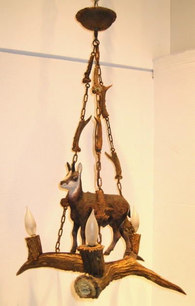 Antique Black Forest Antler Chandelier