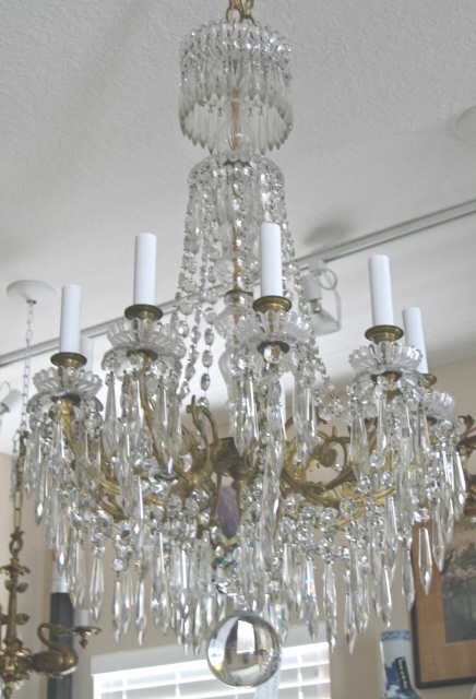 Signed Baccarat 19th Century French Gilt Bronze Chandelier 