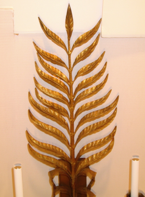 LARGE TOLE FOLIATE SCONCES-1920s
