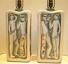 Fantoni Signed Lamps Mid Century Italian
