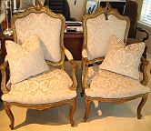 Carved gilt wood 19th century French chairs