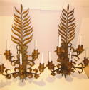 LARGE TOLE FOLIATE SCONCES-1920s