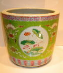 Antique Chinese Famile Verte Jardiniere