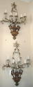 Italian Tole Wood/Crystal Sconces